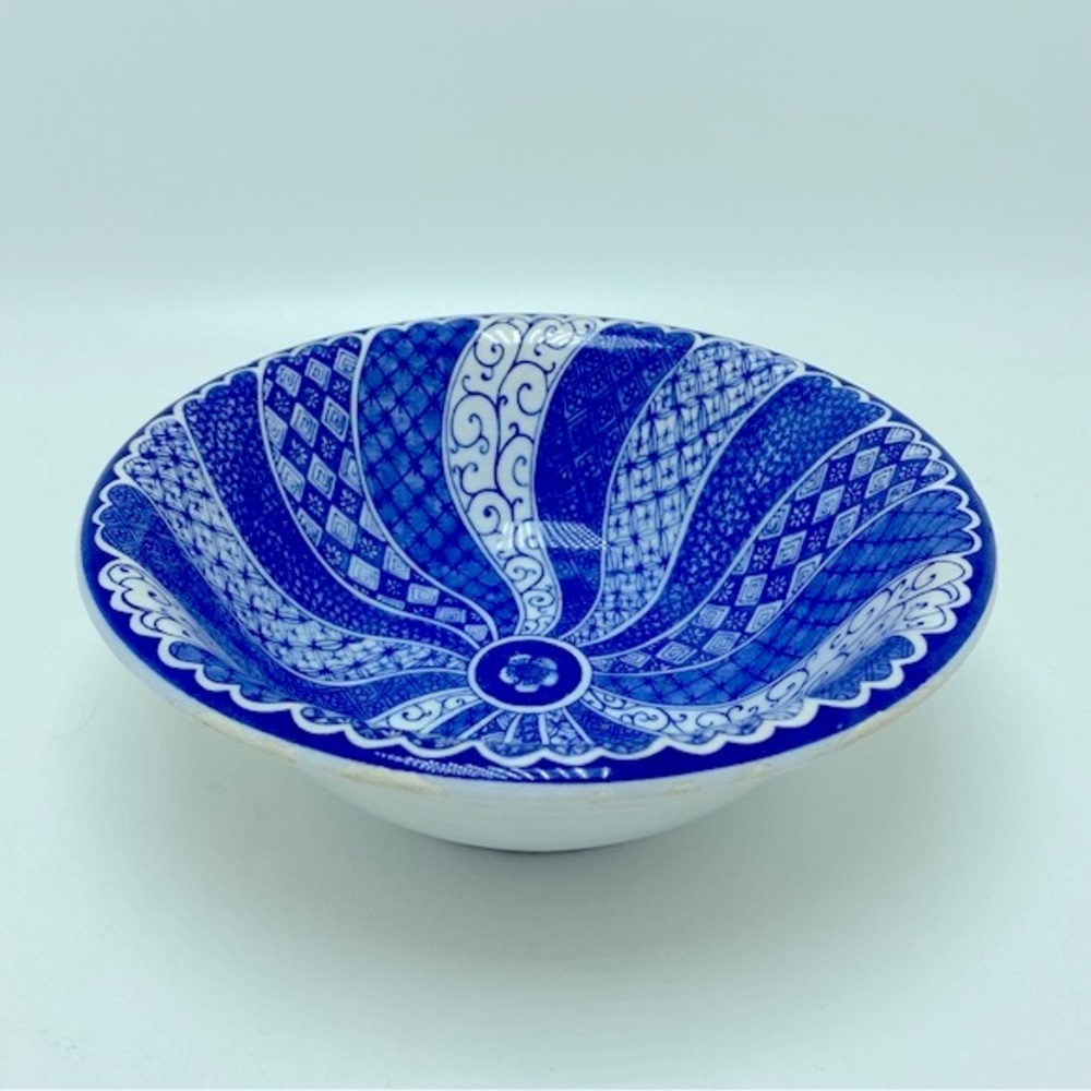 Quadrifoglio Italy Blue Striped Bowl Ceramic